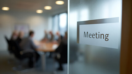 Fototapeta premium Clear Glass Conference Room Door with 