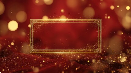 Obraz premium Elegant ornate frame backdrop with glittery particles for sale banner mockup