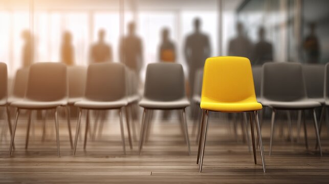 Distinctive seating in a modern office: concept art of standing out in the talent selection process