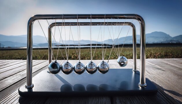 newton s cradle balls in motion demonstrating physics principles
