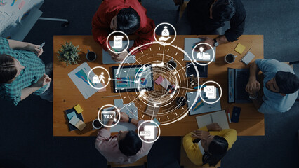 Fototapeta premium Concept of tax and financial management ensures compliance. This system streamlines tax processes, enhancing financial management for individuals and businesses alike. Entice