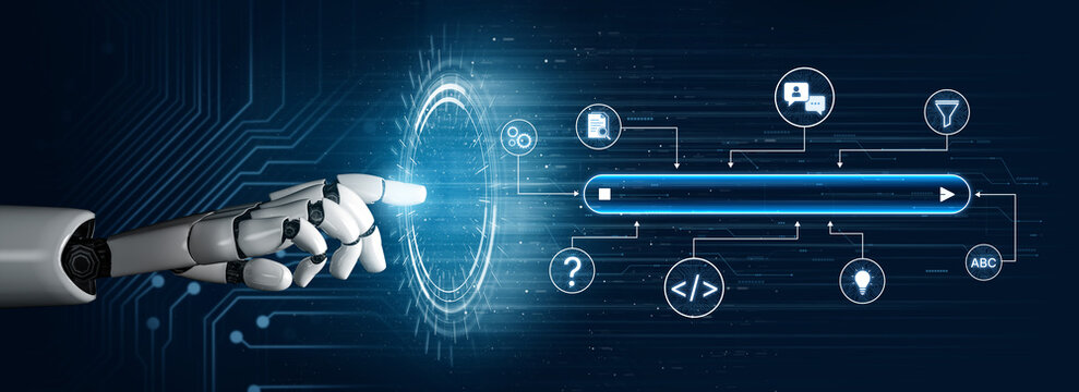 Generative search system powered by AI with data, process, intelligence, and automation in a seamless concept flow. Corpus