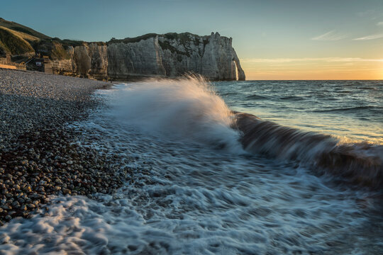 Opal coast landscape in Etretat.