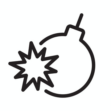 Cherry Bomb Icon With Explosion for Fireworks - Independence Day