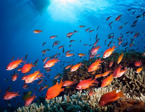 anthias fish underwater background
