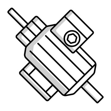 solid style icon depicting an electric commutator