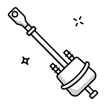 An outsolid icon depicting an actuator