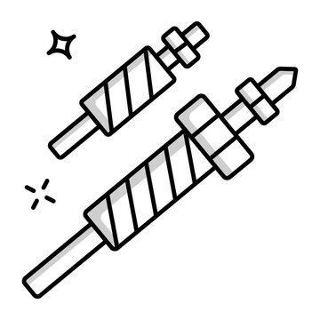 A solidar icon showing glow plug heating element