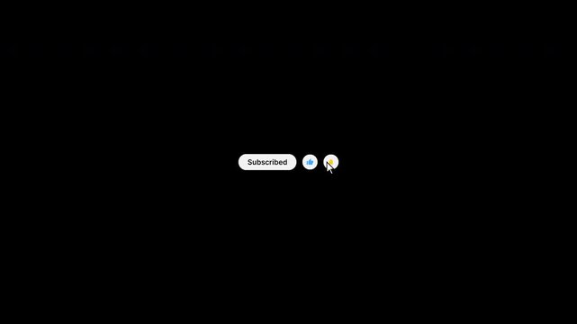 Subscribe Button Animation, Alpha Channel Video