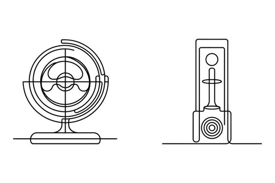 Gimbal and gyroscope vector illustration with gyroscope rotation stabilization