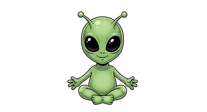 Illustration of a cute alien on a white background