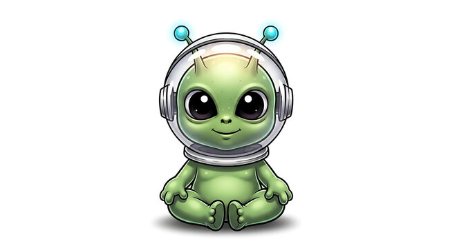 Illustration of a cute alien on a white background