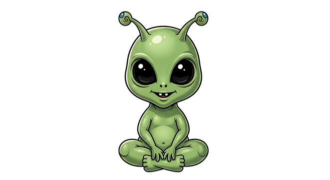 Illustration of a cute alien on a white background