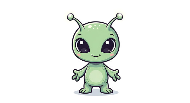 Illustration of a cute alien on a white background
