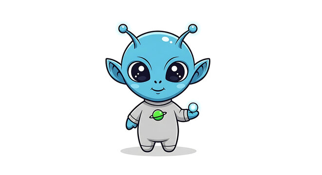Illustration of a cute alien on a white background