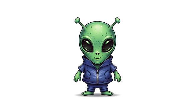 Illustration of a cute alien on a white background