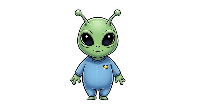 Illustration of a cute alien on a white background