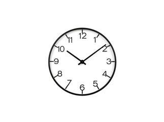 Fototapeta premium A classic analog clock with Roman numerals against a clean white background
