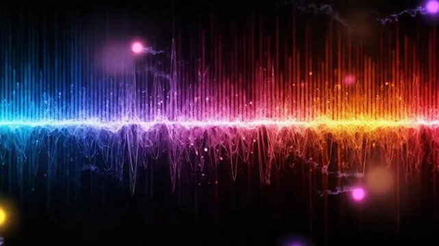 Vibrant sound wave with colorful gradient.