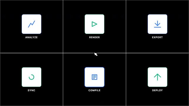 Software workflow icons alpha channel video