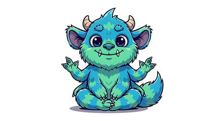 Fototapeta premium Illustration of a cute monster on a white background