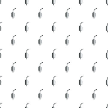 Repeating car exhaust mufflers creating a seamless mechanical vehicle part background design