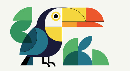 Naklejka premium Geometric Toucan Illustration