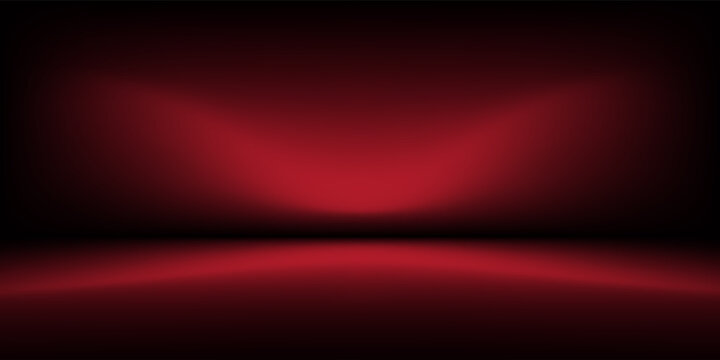 Abstract gradient podium background. Empty red 3D studio background. Clean scene for product presentation mockup template. eps 10