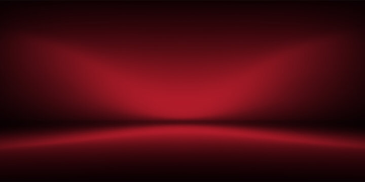 Abstract gradient podium background. Empty red 3D studio background. Clean scene for product presentation mockup template. eps 10