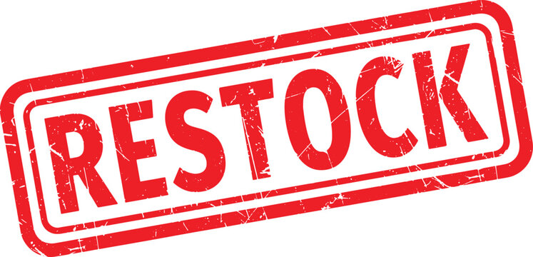 RESTOCK red rubber stamp text