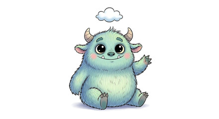 Fototapeta premium Illustration of a cute monster on a white background