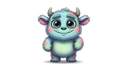 Naklejka premium Illustration of a cute monster on a white background