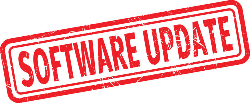 SOFTWARE UPDATE red rubber stamp text