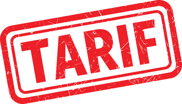 TARIF red rubber stamp text