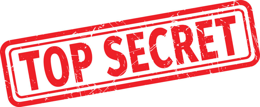 TOP SECRET red rubber stamp text