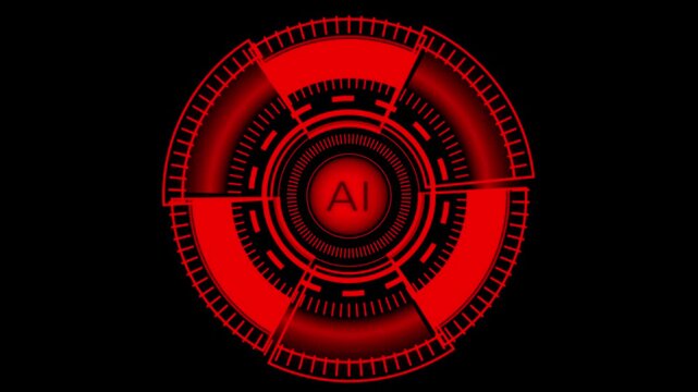 Artificial intelligence or ai concept. Futuristic icon design and graphics over hand with table. holographic advanced HUD circle platform glowing dots digital luxurious wave .