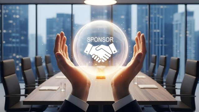 Sponsor concept in boardroom setting.