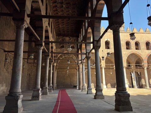 A view from the historic Sultan Al Nasir Muhammad Mosque in Cairo Citadel, located in Cairo, Egypt.