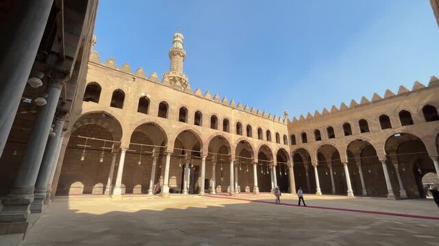 A view from the historic Sultan Al Nasir Muhammad Mosque in Cairo Citadel, located in Cairo, Egypt.