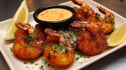 Fototapeta premium Gourmet Fried Shrimp / グルメなエビフライ