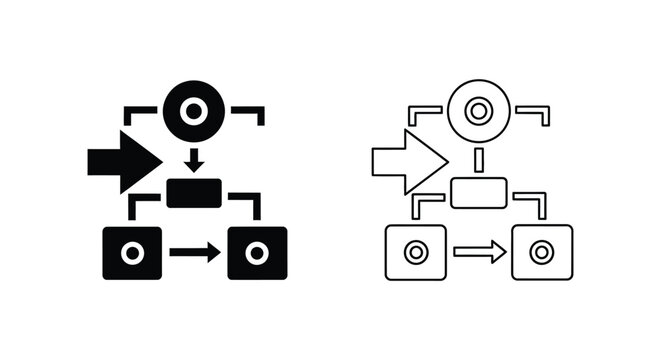 Understanding State Machines & Flow Diagrams for System Design Vector