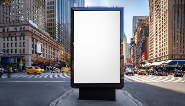 mockup of an empty billboard in times square new york city