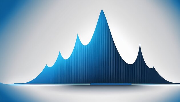 a minimalist graphic of a blue bell curve on a white background symbolizing statistical distribution and normal distribution in a simple clean design style