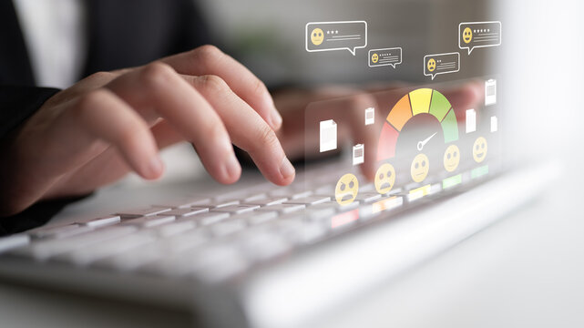 A concept of customer feedback analysis and satisfaction reporting. A dashboard for reviewing user comments, ratings, and overall satisfaction scores. Motif