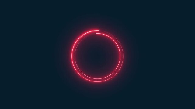 Abstract circle saber light color red frame animation.
