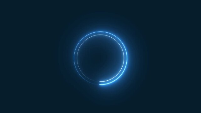 Abstract circle saber light color blue frame animation.