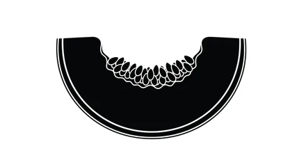 Fototapete Hokusai Die Große Welle A striking black silhouette of a watermelon slice visually appealing silhouette  © mst
