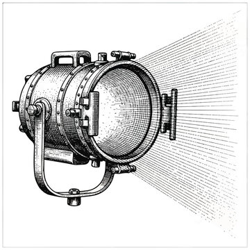 Vintage Metal Flood Light Spotlight.