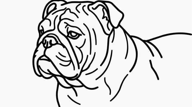 Bull dog line art