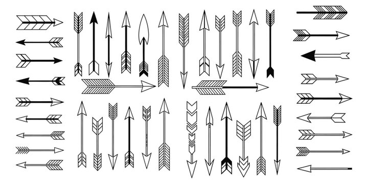 Intricate black and white arrow pattern a collection of hand drawn arrow designs
